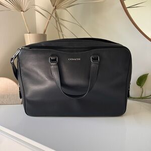 Coach Black Leather Briefcase